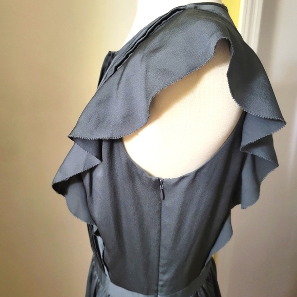 NEW Banana Republic Pintuck Flutter Sleeve Dress Grey size 6 Tall - Picture 6 of 15